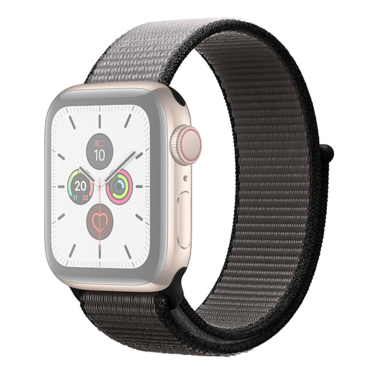 For Apple Watch Series 7 41mm / 6 & SE & 5 & 4 40mm / 3 & 2 & 1 38mm Color Matching Nylon Watch Band(Black + Grey) by buy2fix