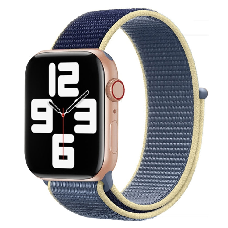 For Apple Watch Series 7 41mm / 6 & SE & 5 & 4 40mm / 3 & 2 & 1 38mm Color Matching Nylon Watch Band(Blue + Yellow) by buy2fix