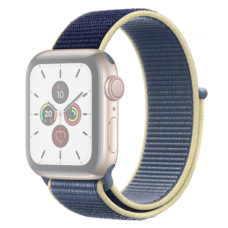 For Apple Watch Series 7 41mm / 6 & SE & 5 & 4 40mm / 3 & 2 & 1 38mm Color Matching Nylon Watch Band(Blue + Yellow) by buy2fix