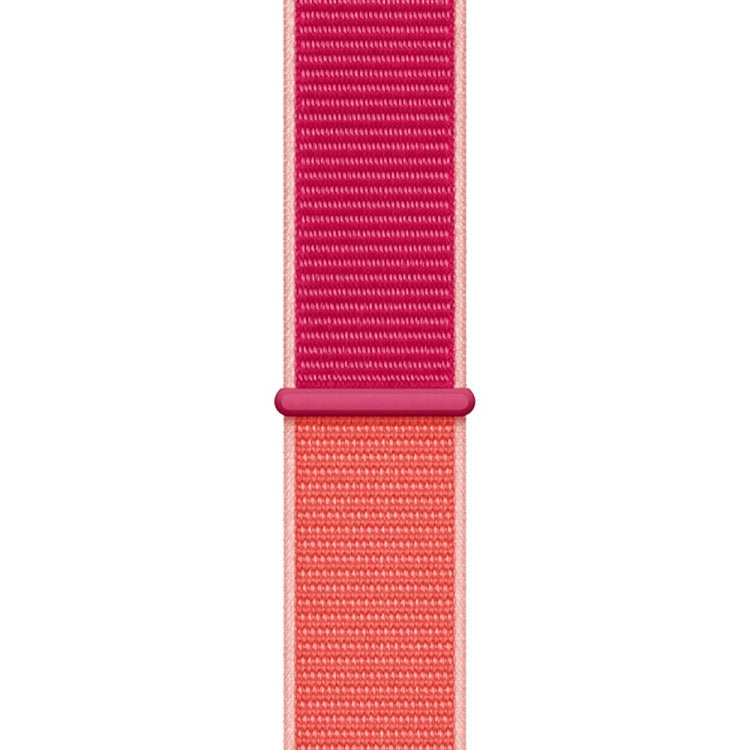 For Apple Watch Series 7 41mm / 6 & SE & 5 & 4 40mm / 3 & 2 & 1 38mm Color Matching Nylon Watch Band(Orange + Rose Red) by buy2fix