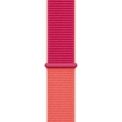 For Apple Watch Series 7 41mm / 6 & SE & 5 & 4 40mm / 3 & 2 & 1 38mm Color Matching Nylon Watch Band(Orange + Rose Red) by buy2fix