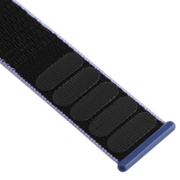 For Apple Watch Series 9&8&7 41mm / SE 3&SE 2&6&SE&5&4 40mm / 3&2&1 38mm Color Matching Nylon Watch Band(Black + Blue) by buy2fix