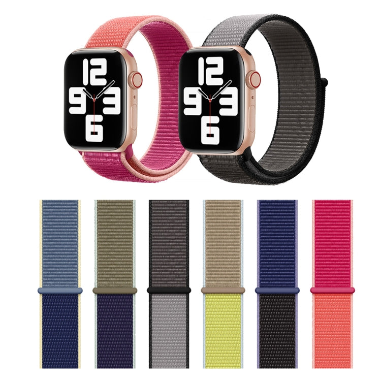 For Apple Watch Series 7 41mm / 6 & SE & 5 & 4 40mm / 3 & 2 & 1 38mm Color Matching Nylon Watch Band(Black + Grey) by buy2fix