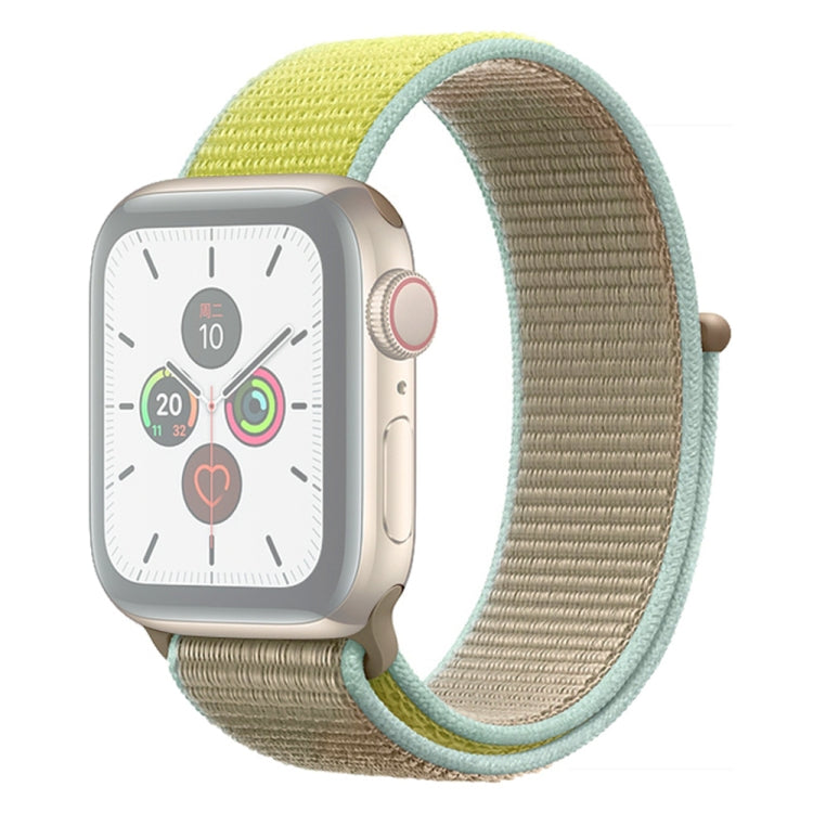 For Apple Watch Series 7 45mm / 6 & SE & 5 & 4 44mm / 3 & 2 & 1 42mm Color Matching Nylon Watch Band(Green + Baby Blue) by buy2fix