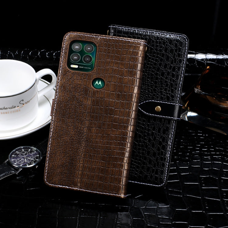 For Motorola Moto G Stylus 5G idewei Crocodile Texture Horizontal Flip Leather Case with Holder & Card Slots & Wallet(Black) - Motorola Cases by idewei | Online Shopping UK | buy2fix
