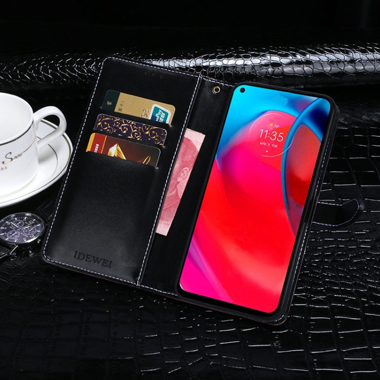 For Motorola Moto G Stylus 5G idewei Crocodile Texture Horizontal Flip Leather Case with Holder & Card Slots & Wallet(Black) - Motorola Cases by idewei | Online Shopping UK | buy2fix