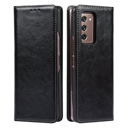 For Samsung Galaxy Z Fold2 5G 2 In 1 Crazy Horse Texture Split Horizontal Flip Leather Case with Holder & Card Slot(Black) by buy2fix