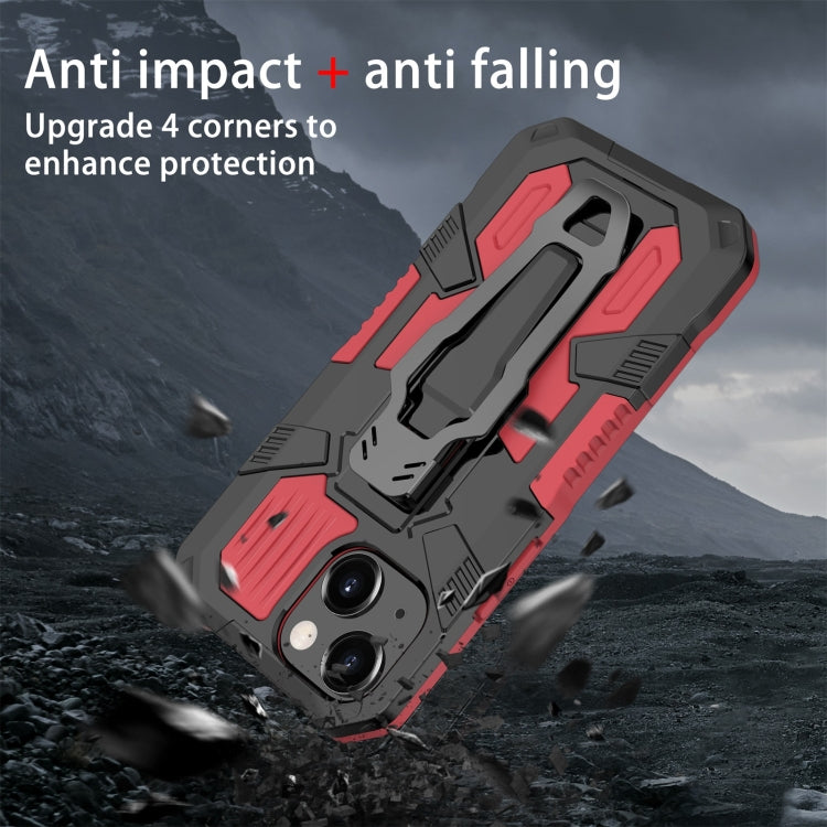 For iPhone 13 mini Machine Armor Warrior Shockproof PC + TPU Protective Case (Red) by buy2fix