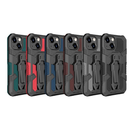 For iPhone 13 mini Machine Armor Warrior Shockproof PC + TPU Protective Case (Red) by buy2fix
