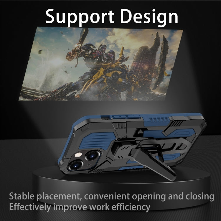 For iPhone 13 mini Machine Armor Warrior Shockproof PC + TPU Protective Case (Blue) by buy2fix