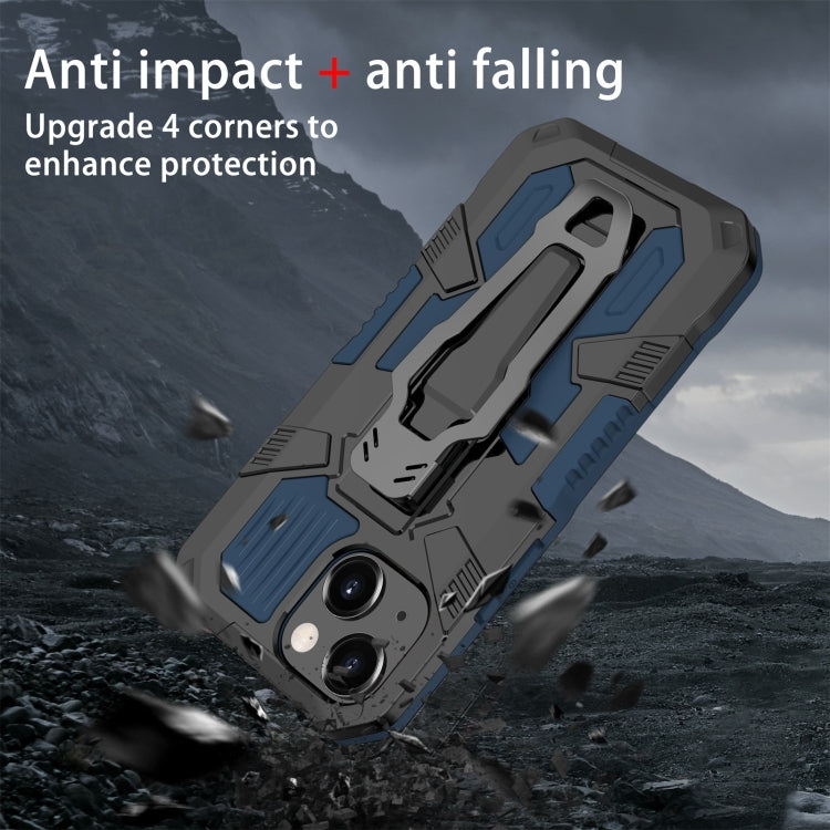For iPhone 13 mini Machine Armor Warrior Shockproof PC + TPU Protective Case (Blue) by buy2fix