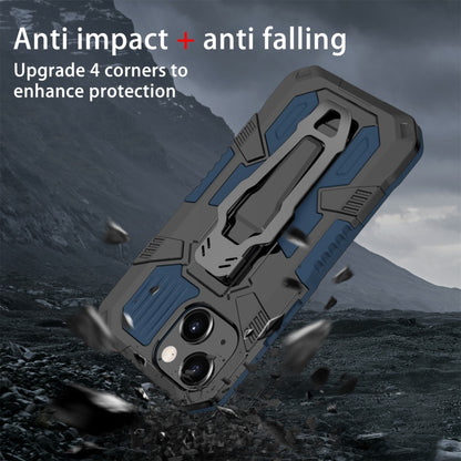 For iPhone 13 mini Machine Armor Warrior Shockproof PC + TPU Protective Case (Blue) by buy2fix