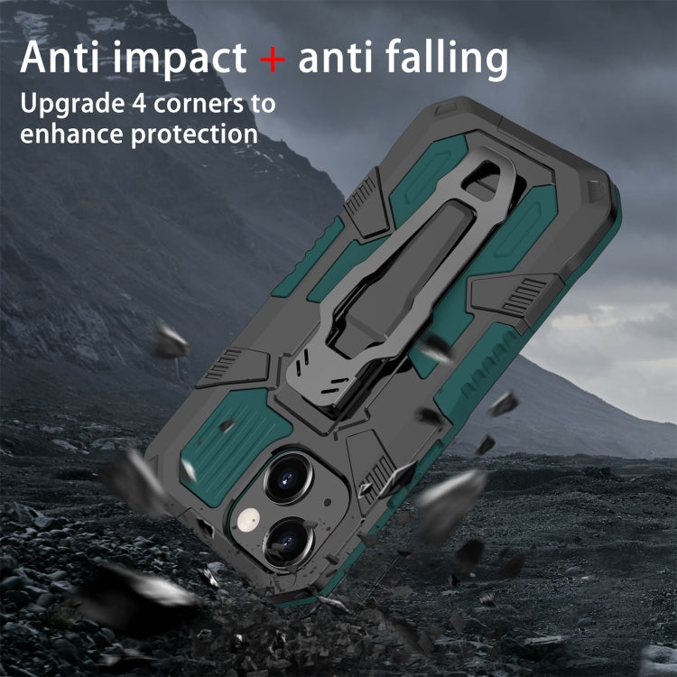For iPhone 13 mini Machine Armor Warrior Shockproof PC + TPU Protective Case (Green) by buy2fix