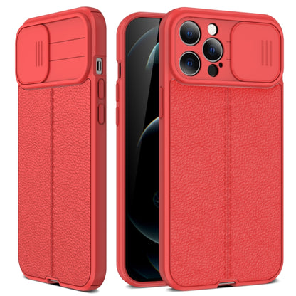 For iPhone 11 Litchi Texture Sliding Camshield TPU Protective Case (Red) by buy2fix