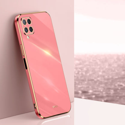 For Samsung Galaxy A22 4G XINLI Straight Edge 6D Electroplate TPU Phone Case(Hawthorn Red) - Galaxy Phone Cases by XINLI | Online Shopping UK | buy2fix