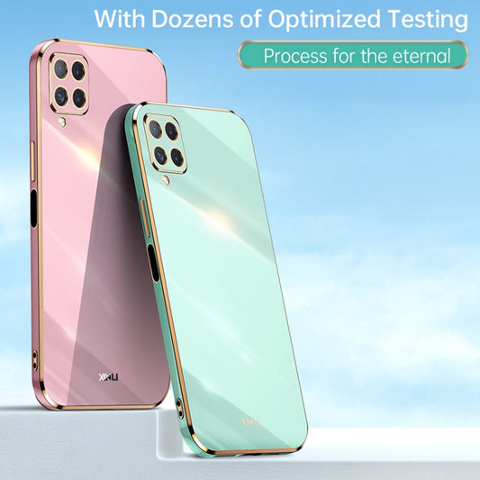 For Samsung Galaxy A22 4G XINLI Straight Edge 6D Electroplate TPU Phone Case(Pink) - Galaxy Phone Cases by XINLI | Online Shopping UK | buy2fix