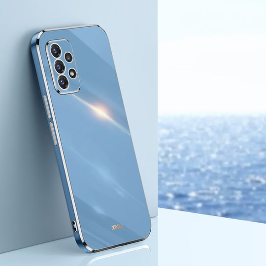 For Samsung Galaxy A52 5G XINLI Straight Edge 6D Electroplate TPU Phone Case(Celestial Blue)