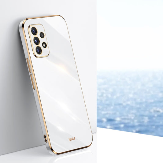 For Samsung Galaxy A52 5G XINLI Straight Edge 6D Electroplate TPU Phone Case(White) - Galaxy Phone Cases by XINLI | Online Shopping UK | buy2fix