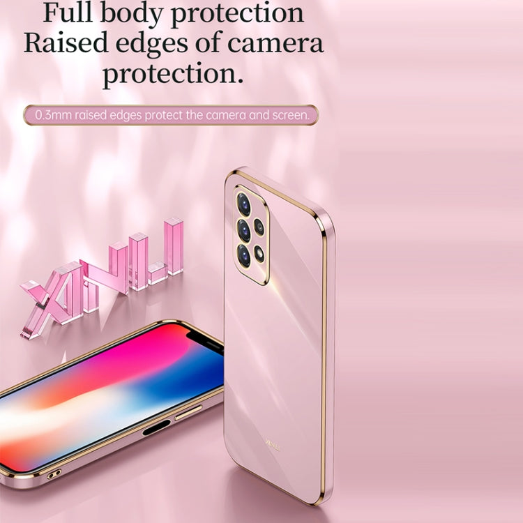 For Samsung Galaxy A52 5G XINLI Straight Edge 6D Electroplate TPU Phone Case(White) - Galaxy Phone Cases by XINLI | Online Shopping UK | buy2fix