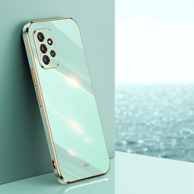 For Samsung Galaxy A72 5G XINLI Straight Edge 6D Electroplate TPU Phone Case(Mint Green) - Galaxy Phone Cases by XINLI | Online Shopping UK | buy2fix