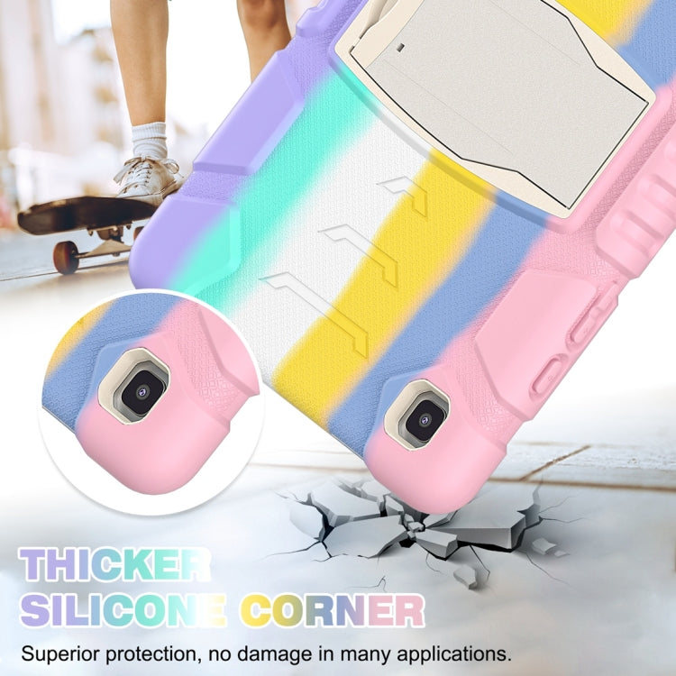 For Samsung Galaxy Tab A7 T500 3-Layer Protection Screen Frame + PC + Silicone Shockproof Combination Case with Holder(Colorful Pink) - Other Galaxy Tab PC by buy2fix | Online Shopping UK | buy2fix