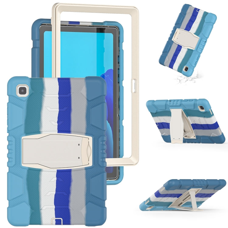 For Samsung Galaxy Tab A7 T500 3-Layer Protection Screen Frame + PC + Silicone Shockproof Combination Case with Holder(Colorful Blue) - Other Galaxy Tab PC by buy2fix | Online Shopping UK | buy2fix