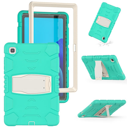 For Samsung Galaxy Tab A7 T500 3-Layer Protection Screen Frame + PC + Silicone Shockproof Combination Case with Holder(Mint Green) - Other Galaxy Tab PC by buy2fix | Online Shopping UK | buy2fix