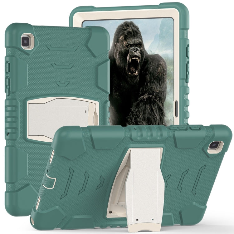 For Samsung Galaxy Tab A7 T500 3-Layer Protection Screen Frame + PC + Silicone Shockproof Combination Case with Holder(Emerald Green) - Other Galaxy Tab PC by buy2fix | Online Shopping UK | buy2fix