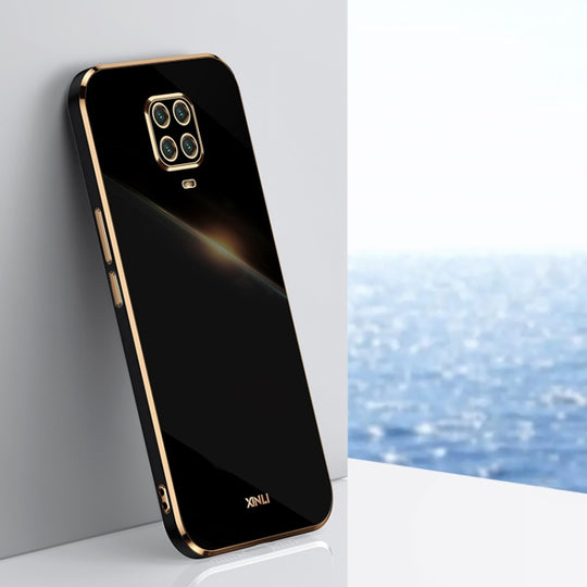For Xiaomi Redmi Note 9S XINLI Straight Edge 6D Electroplate TPU Phone Case(Black)