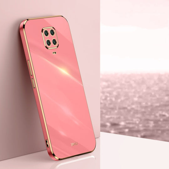 For Xiaomi Redmi Note 9S XINLI Straight Edge 6D Electroplate TPU Phone Case(Hawthorn Red)
