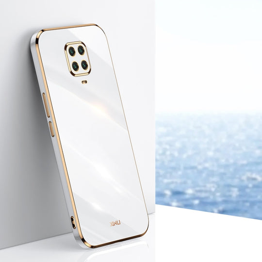 For Xiaomi Redmi Note 9S XINLI Straight Edge 6D Electroplate TPU Phone Case(White)