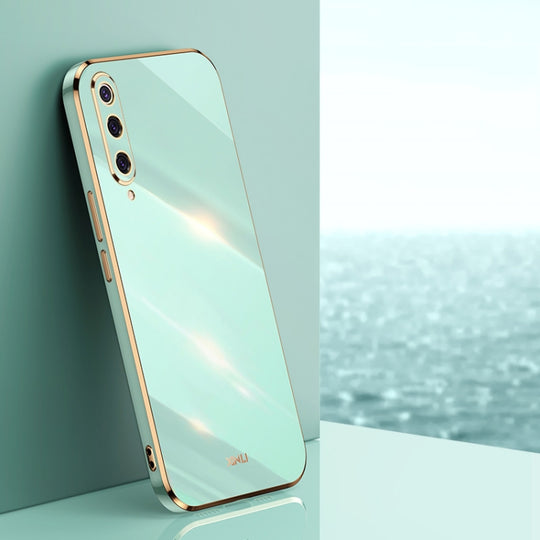 For Xiaomi Mi 9 XINLI Straight Edge 6D Electroplate TPU Phone Case(Mint Green)
