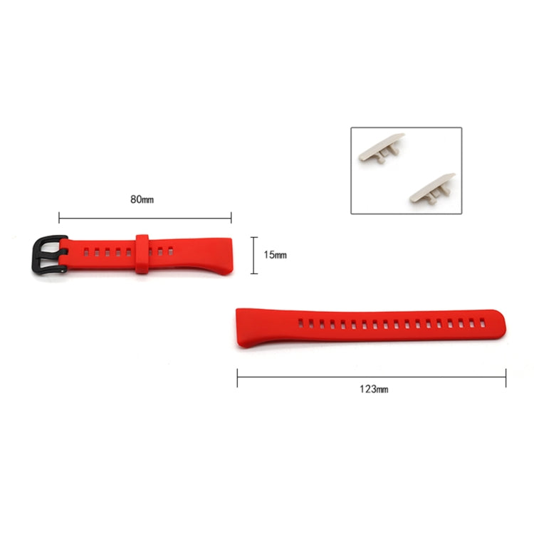 For Honor Band 6 Pure Color Silicone Watch Band(Red) by buy2fix