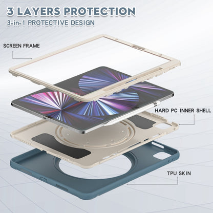 For iPad Pro 12.9 2022 / 2021 Shockproof TPU + PC Protective Tablet Case with 360 Degree Rotation Foldable Handle Grip Holder & Pen Slot(Cornflower Blue) - iPad Pro 12.9 (2022/2021) Cases by buy2fix | Online Shopping UK | buy2fix