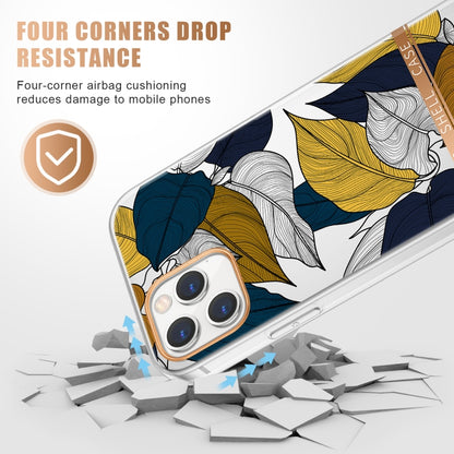 For iPhone 11 Pro High Translucent Electroplating Flower Pattern TPU + PC Shockproof Case (Color Banana Leaf) by buy2fix