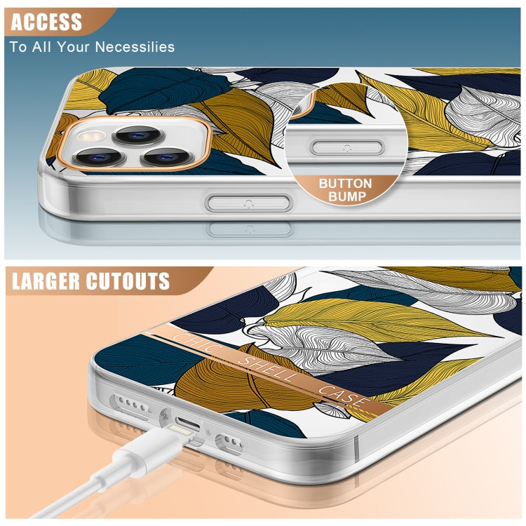 For iPhone 11 Pro High Translucent Electroplating Flower Pattern TPU + PC Shockproof Case (Color Banana Leaf) by buy2fix