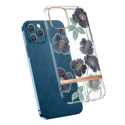 For iPhone 11 Pro Max High Translucent Electroplating Flower Pattern TPU + PC Shockproof Case (Cineraria) by buy2fix