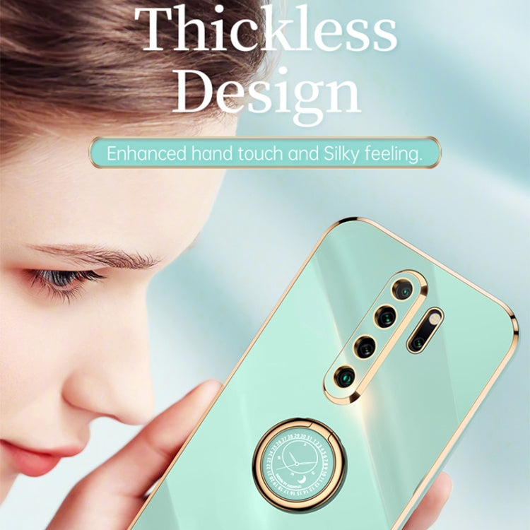 For Xiaomi Redmi Note 8 Pro XINLI Straight Edge 6D Electroplate TPU Phone Case with Ring Holder(Mint Green) - Xiaomi Cases by XINLI | Online Shopping UK | buy2fix