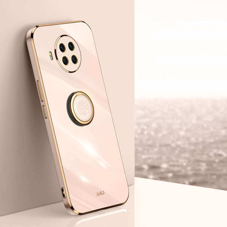 For Xiaomi Mi 10T Lite 5G XINLI Straight Edge 6D Electroplate TPU Phone Case with Ring Holder(Pink) - Xiaomi Cases by XINLI | Online Shopping UK | buy2fix