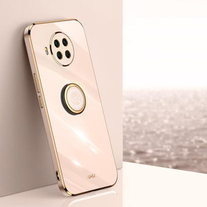 For Xiaomi Mi 10T Lite 5G XINLI Straight Edge 6D Electroplate TPU Phone Case with Ring Holder(Pink) - Xiaomi Cases by XINLI | Online Shopping UK | buy2fix