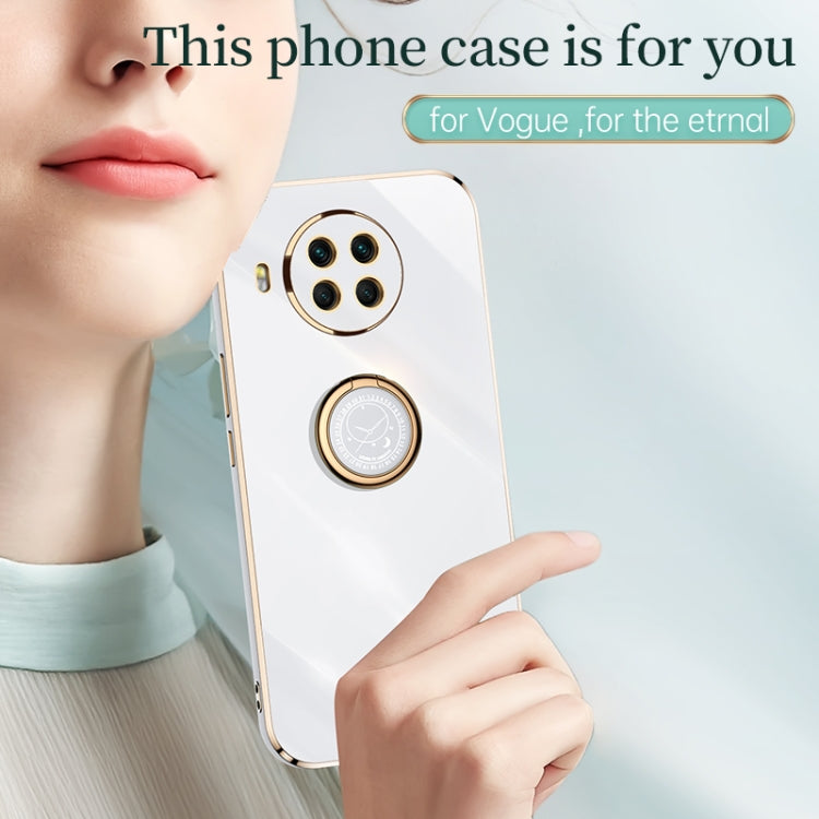 For Xiaomi Mi 10T Lite 5G XINLI Straight Edge 6D Electroplate TPU Phone Case with Ring Holder(Pink) - Xiaomi Cases by XINLI | Online Shopping UK | buy2fix