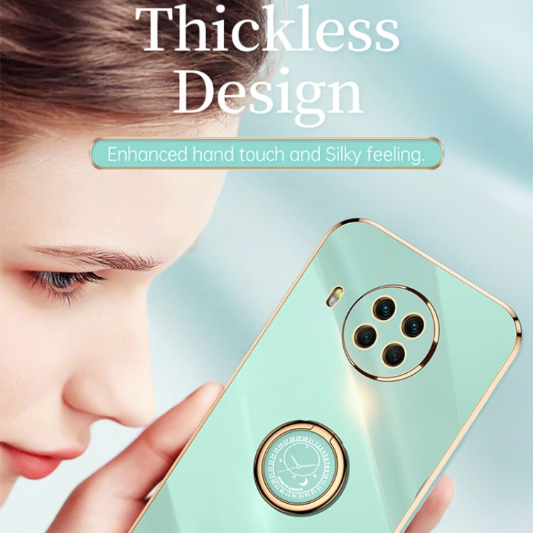 For Xiaomi Mi 10T Lite 5G XINLI Straight Edge 6D Electroplate TPU Phone Case with Ring Holder(Pink) - Xiaomi Cases by XINLI | Online Shopping UK | buy2fix