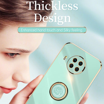 For Xiaomi Mi 10T Lite 5G XINLI Straight Edge 6D Electroplate TPU Phone Case with Ring Holder(Mint Green) - Xiaomi Cases by XINLI | Online Shopping UK | buy2fix