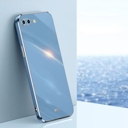 XINLI Straight Edge 6D Electroplate TPU Phone Case For iPhone 8 Plus / 7 Plus(Celestial Blue) - More iPhone Cases by XINLI | Online Shopping UK | buy2fix