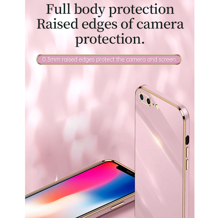 XINLI Straight Edge 6D Electroplate TPU Phone Case For iPhone 8 Plus / 7 Plus(Celestial Blue) - More iPhone Cases by XINLI | Online Shopping UK | buy2fix