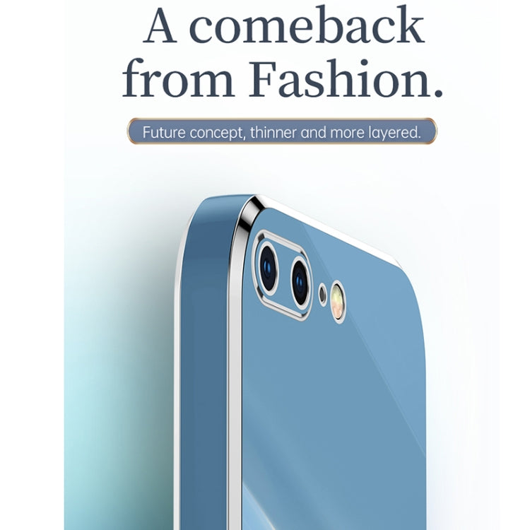 XINLI Straight Edge 6D Electroplate TPU Phone Case For iPhone 8 Plus / 7 Plus(Celestial Blue) - More iPhone Cases by XINLI | Online Shopping UK | buy2fix