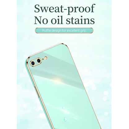 XINLI Straight Edge 6D Electroplate TPU Phone Case For iPhone 8 Plus / 7 Plus(Hawthorn Red) - More iPhone Cases by XINLI | Online Shopping UK | buy2fix