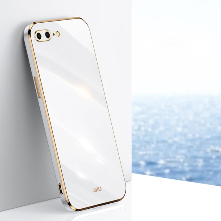 XINLI Straight Edge 6D Electroplate TPU Phone Case For iPhone 8 Plus / 7 Plus(White) - More iPhone Cases by XINLI | Online Shopping UK | buy2fix