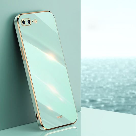 XINLI Straight Edge 6D Electroplate TPU Phone Case For iPhone 8 Plus / 7 Plus(Mint Green) - More iPhone Cases by XINLI | Online Shopping UK | buy2fix