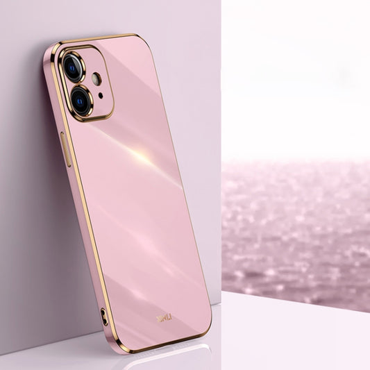 For iPhone 11 XINLI Straight Edge 6D Electroplate TPU Phone Case (Cherry Purple) - iPhone 11 Cases by XINLI | Online Shopping UK | buy2fix